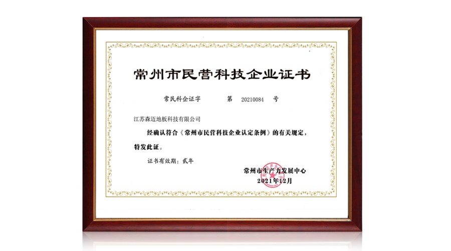 民營科技企業證書